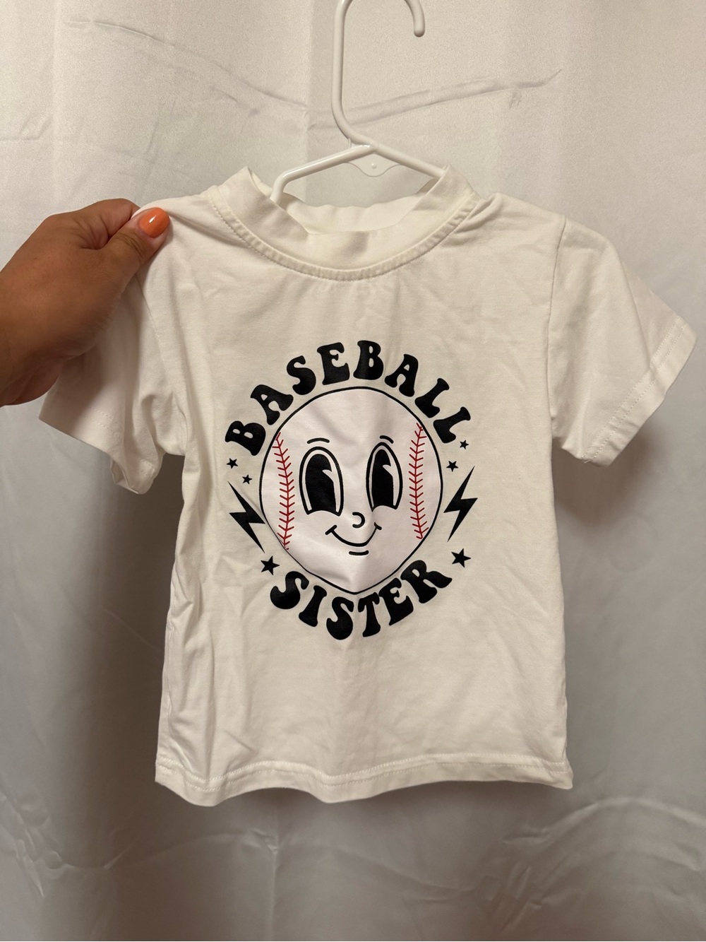Baseball Sister Graphic Tee - White